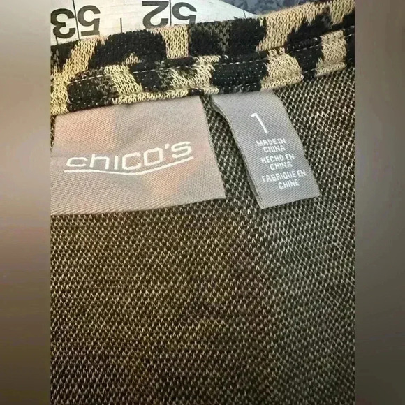 Chico’s Knit Lightweight Animal Print Womens Medium M 1 Pullover 3/4 Sleeves - Picture 3 of 6